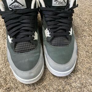Air Jordan Retro 4 Sneakers in Black and Gray size 11.5